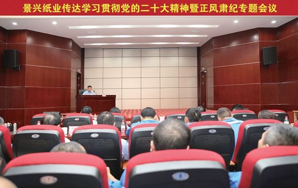 澳门大阳城纸业召开转达学习贯彻党的二十大精神暨正风肃纪专题聚会_报纸新闻_澳门大阳城