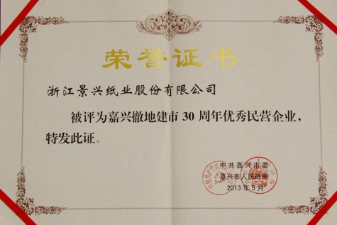 嘉兴市撤地建市30周年优异民营企业